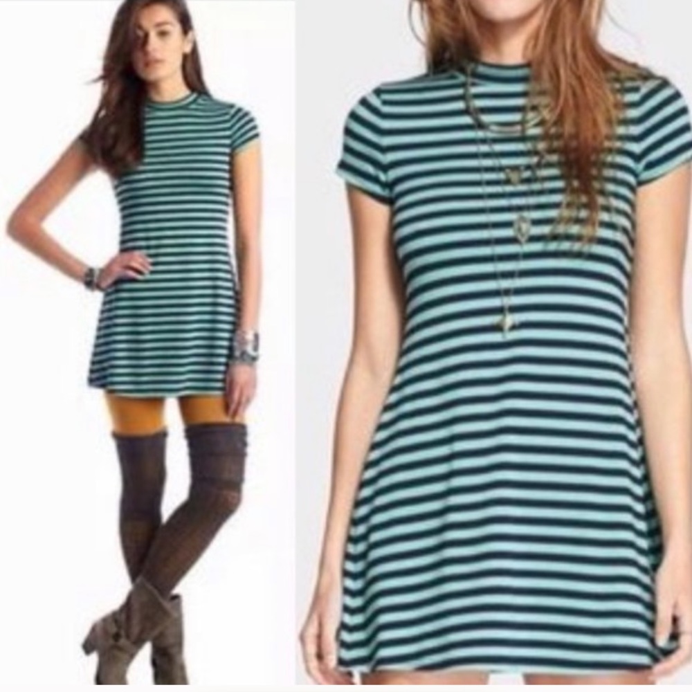 Free People Beach striped mock neck dress. - Picture 1 of 7